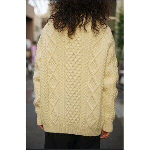 Vintage West Highland Woollens Aran Fisherman Sweater 100% Pure New Wool Made in